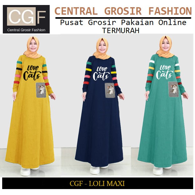 Loli Maxi - Central Grosir Fashion (CGF) - Ukuran L-XXL - Matt Baby Terri Combi Katun Kotak