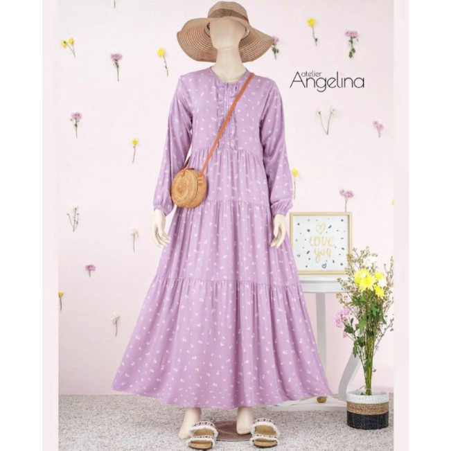 [PRELOVED] Bella Dress Tiny Rose -Dusty Purple S Atelier Angelina
