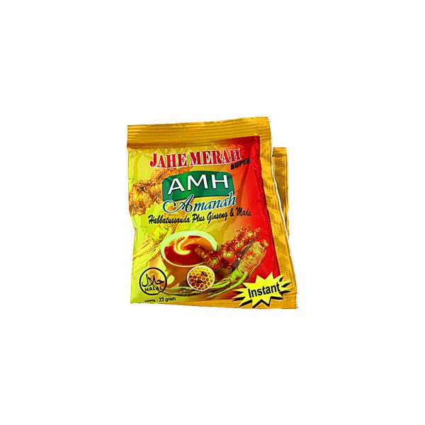 

Jahe Merah AMH Minuman Sachet Habbatussauda Plus Gingseng isi 10 Sachet