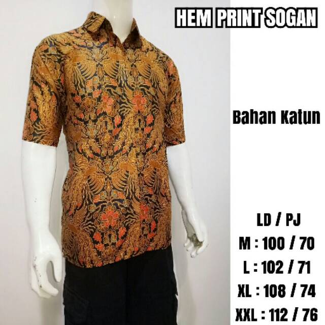 Kemeja Pria Print Sogan by Boetik Bateeqkoe Online