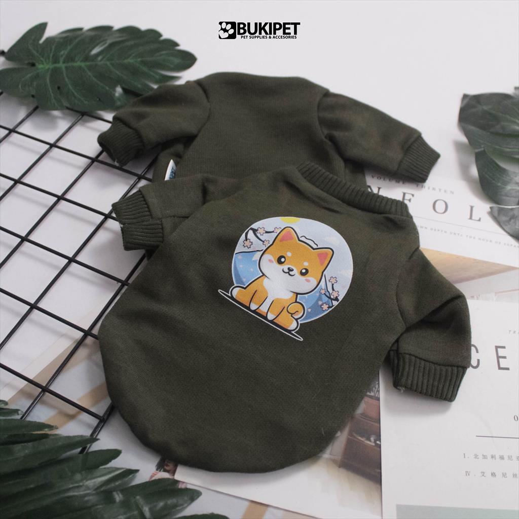baju kucing anjing kelinci monyet lucu murah aksesoris hewan kecil - DAILY BASIC CREWNECK SHIN SHIBA