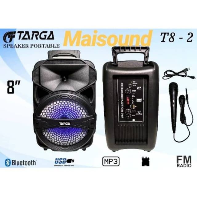 SPEAKER PORTABLE MEETING TARGA T8 2 8 INCH SPEAKER AKTIF T82 ORIGINAL