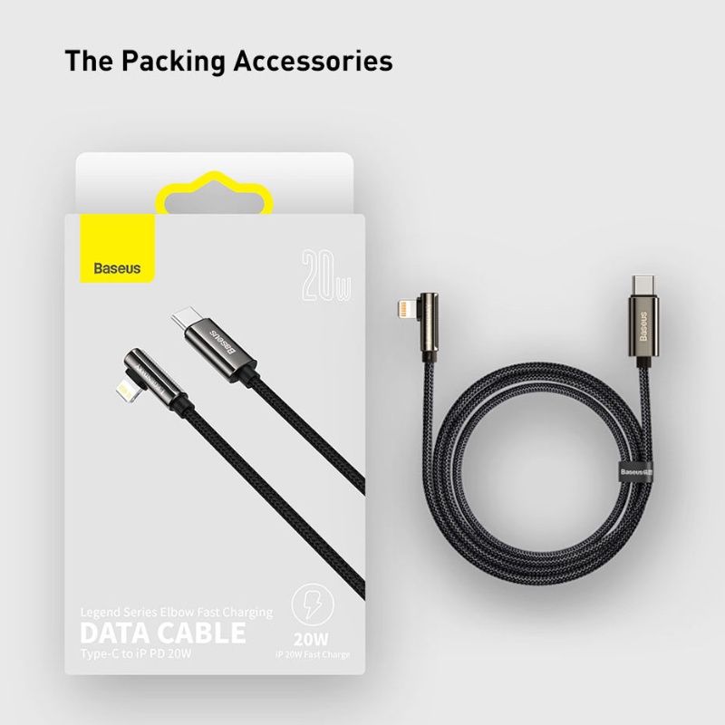 Baseus 20W PD Charger Cepat Untuk 8-PIN Phone 13 12 11 Mini Pro Tipe C Kabel