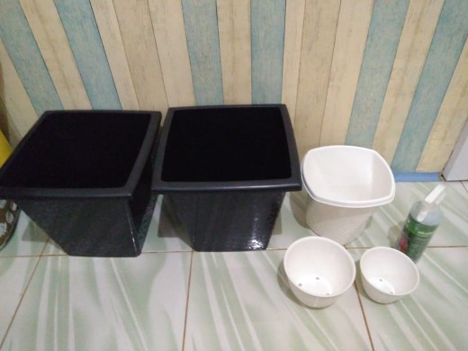 Pot Bunga Tanaman Twistter Putih 20cm