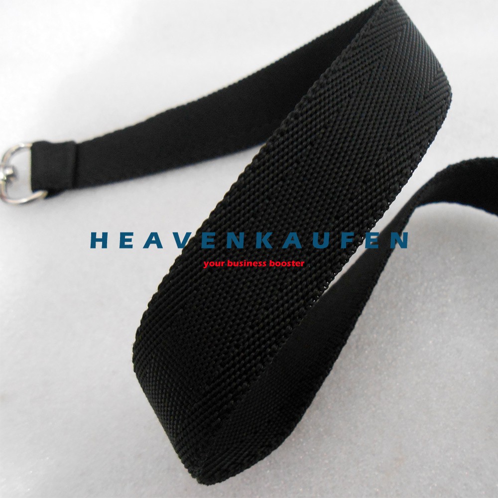 Tali Selempang Selempangan Slempang Tas Pria / Strap Tas Pria Lebar 2,5 cm Hitam Kait Silver