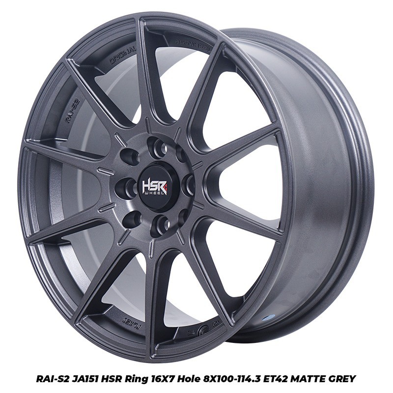 HSR Wheels Velg Mobil R16 Model RAI-S2 JA151 HSR R16X7 Velek/Pelek