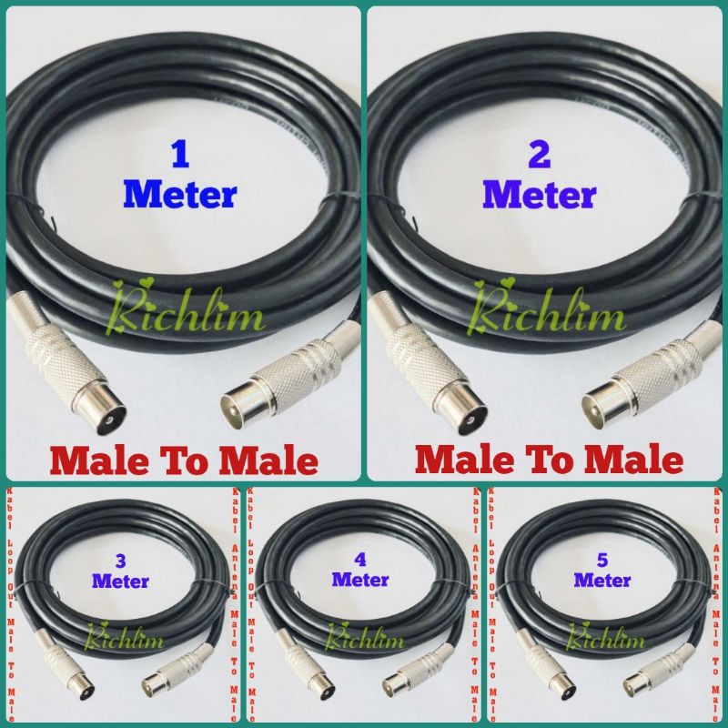 Kabel Antena TV Loop Out Set Top Box Male To Male Kabel Paralel antena boster TV