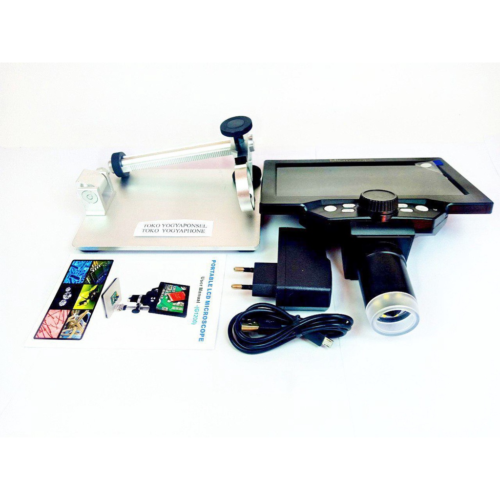 Microscope Digital G1200 Youkiloon Mikroskop plus Layar 7 in dan stand