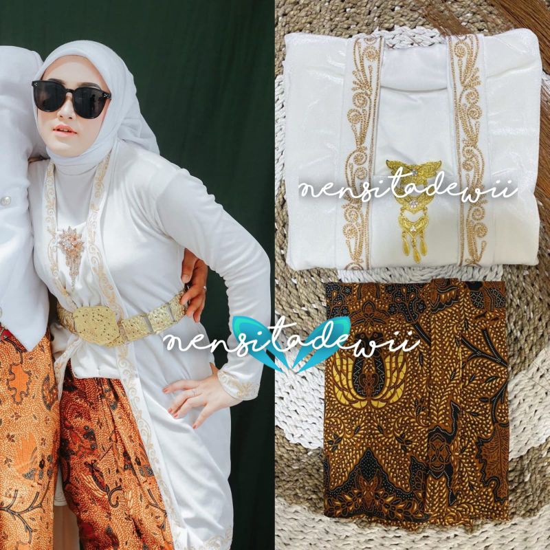 [1 SET] Kebaya Bordir + Jarik Instan / Motif Wahyu Temurun #PB01