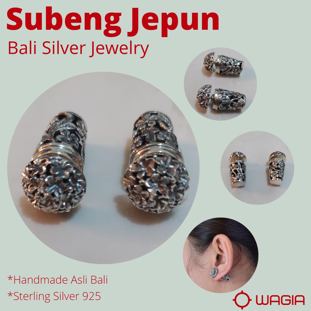 Subeng Jepun - Anting Bali Perak Asli Silver Sterling 925 - Acara Formal Undangan Hari Raya Kebaya