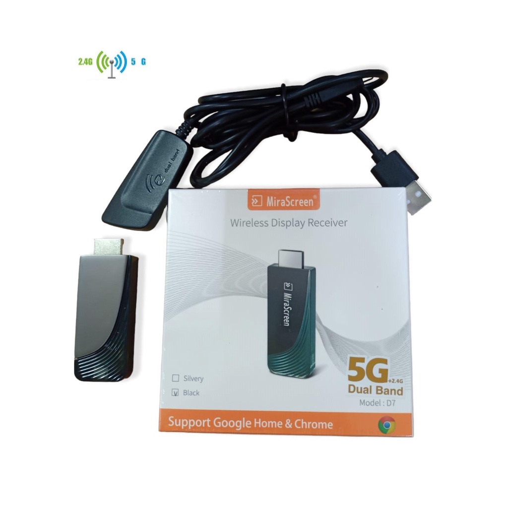 MiraScreen Cast Dual Band 5G 2.5G Wireless Display HDMI Dongle D7