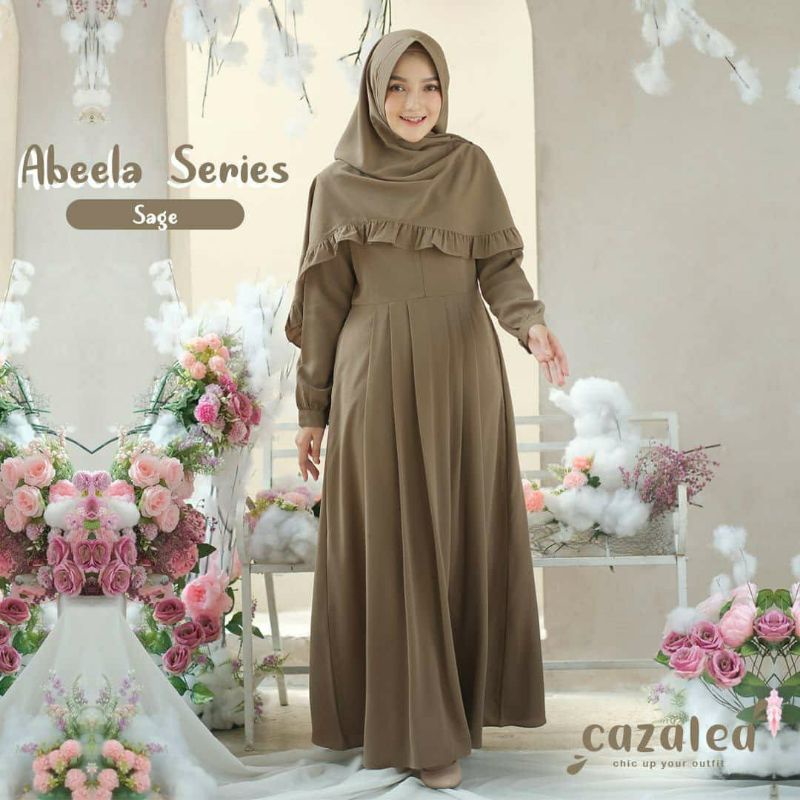 ABEELA SERIES BY CAZALEA | Gamis Syari Rempel Depan Bahan Royal Syahla Premium