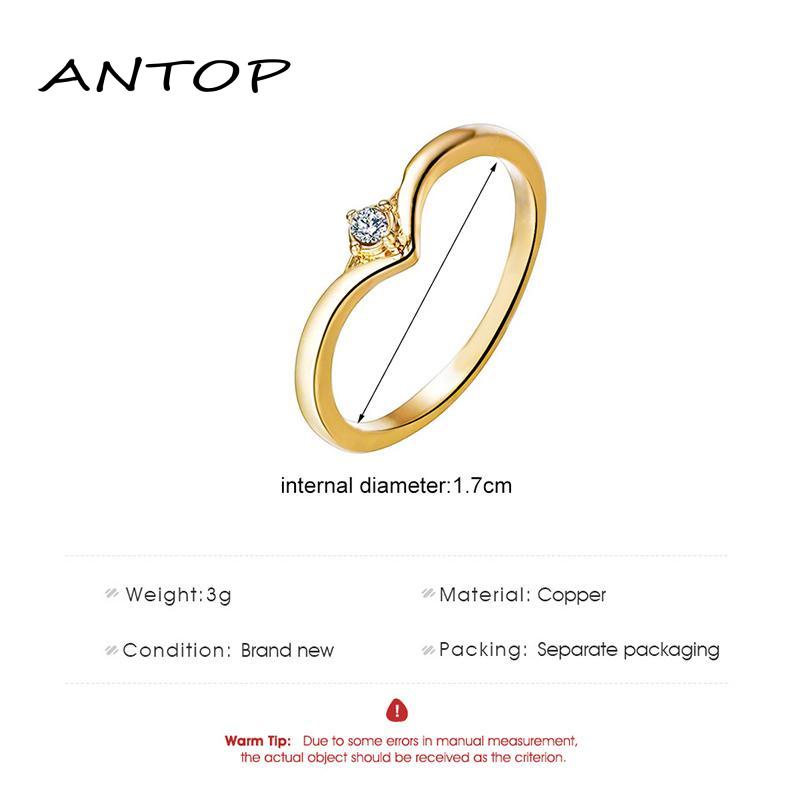 Cincin Bentuk V Bahan Zircon Untuk Wanita