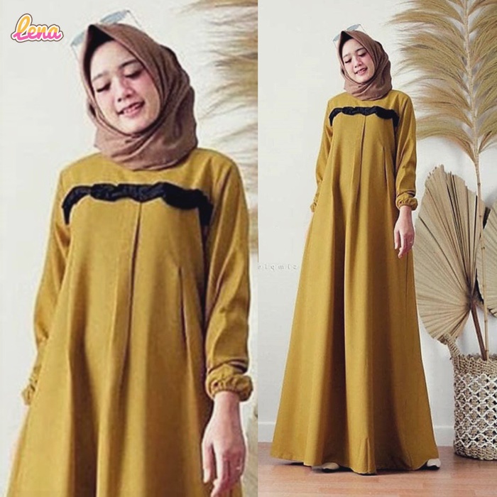 Baju Dress Gamis Wanita Cewek Remaja Casual 7765 Nibras Ceruty Busui Abaya Busana Fashion Muslim