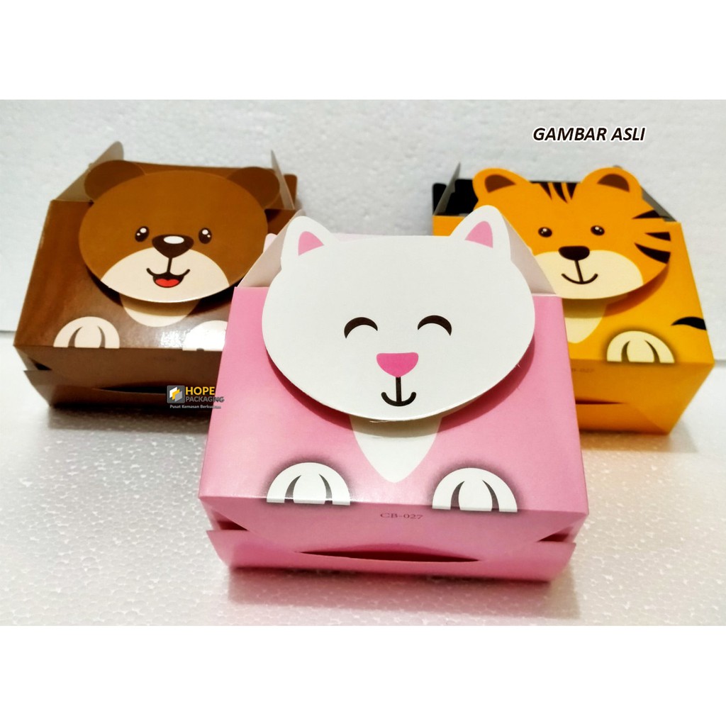 [ 3 PCS ]Paper box ultah bentuk animal 3D  dus souvenir hadiah gift box Snack kue permen biscuit