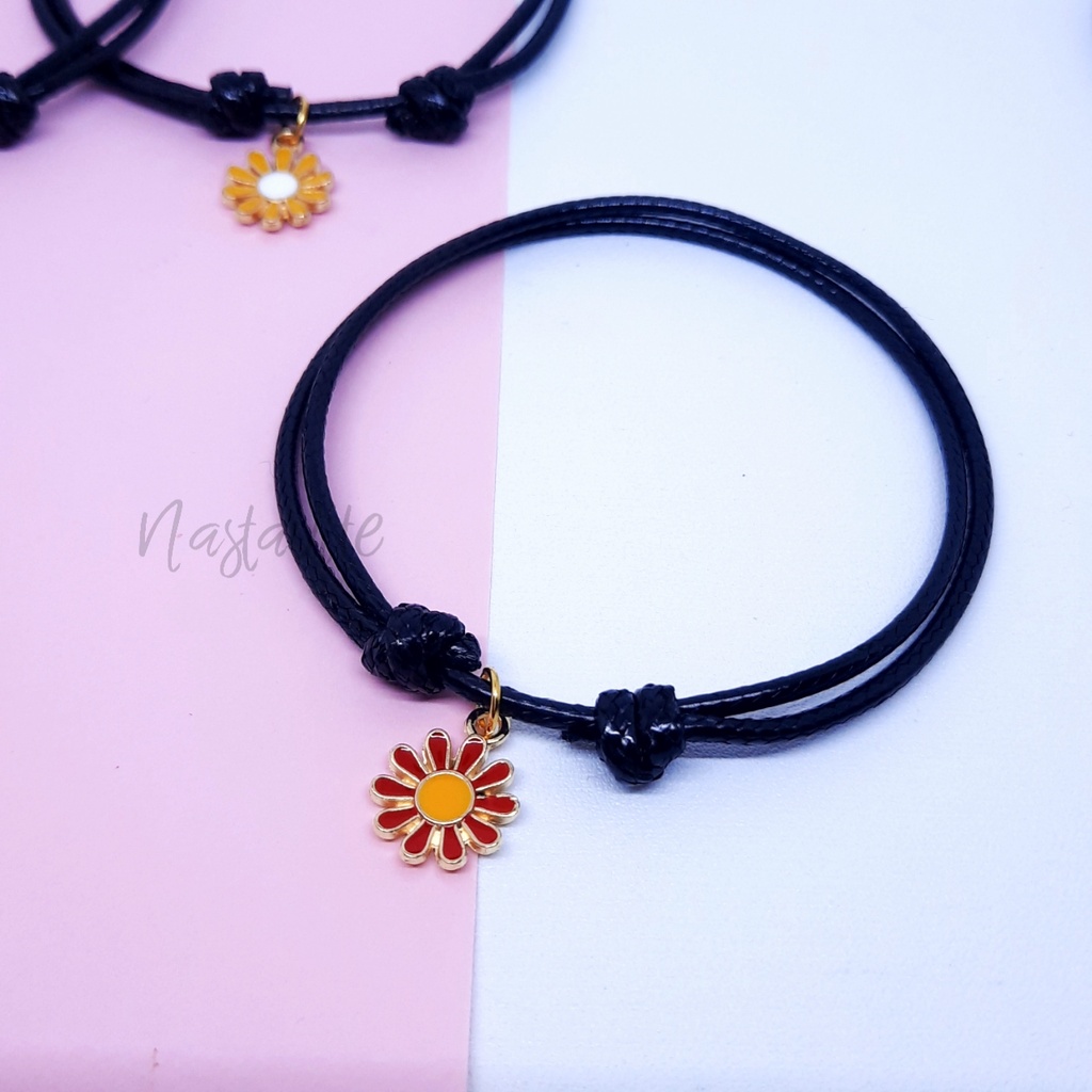 Gelang couple pasangan minimalis sahabat bestie 4 orang sunflower murah