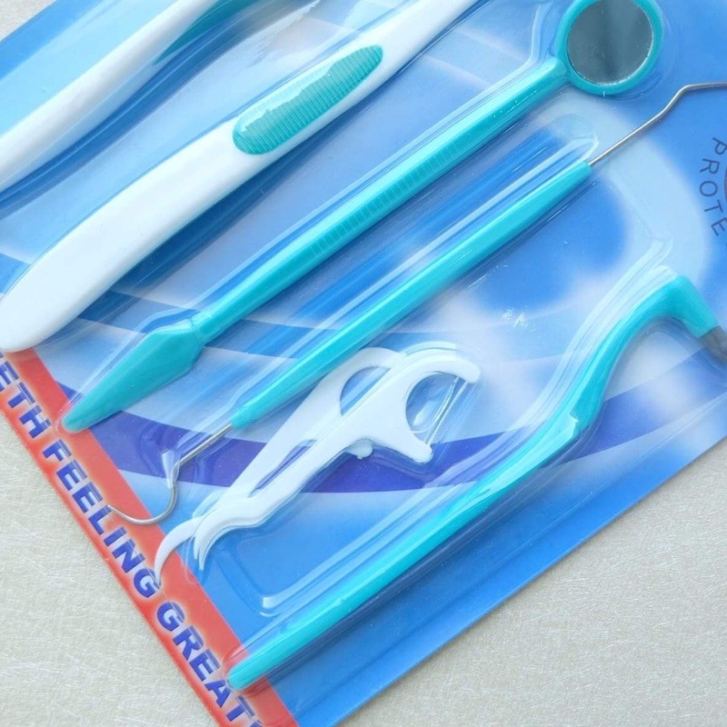 Behelldental dental care kit / paket pembersih gigi behel isi 8 pics / sikat set / Ortho paket biru