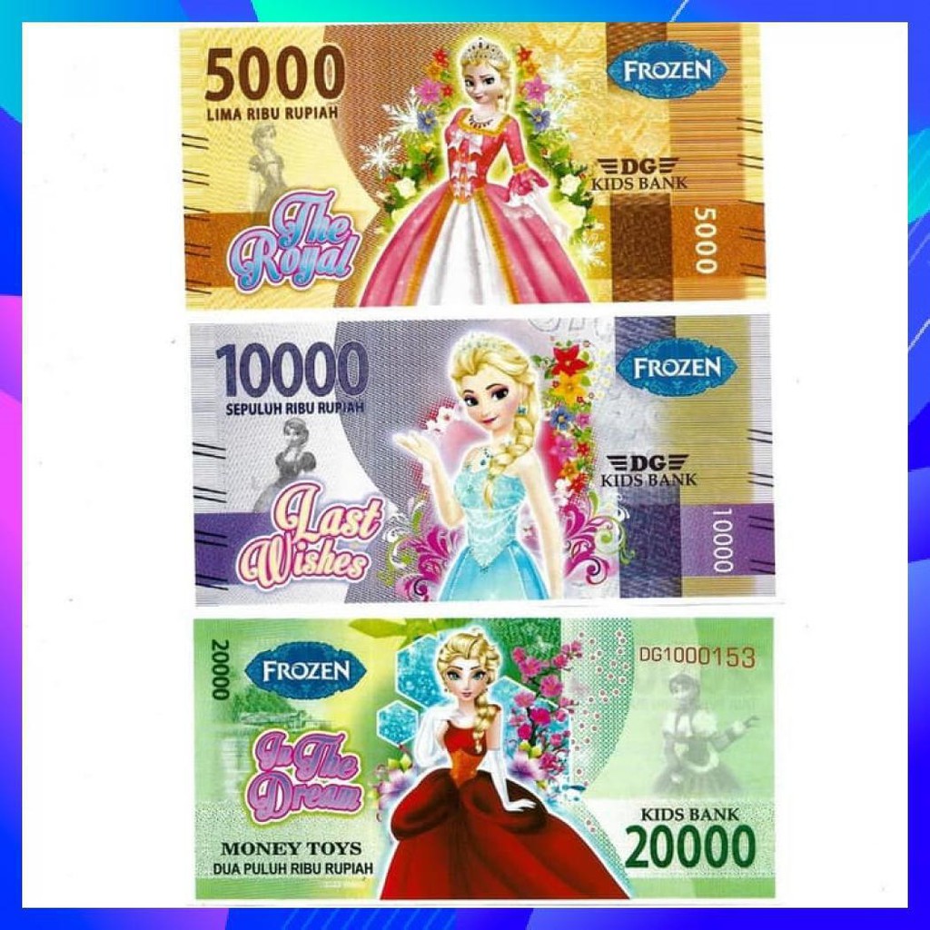 Uang Kertas Mainan Motif Frozen