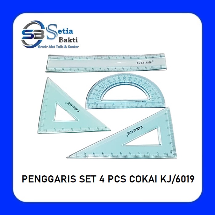 

Penggaris Set 4 Pcs Cokai KJ 6019