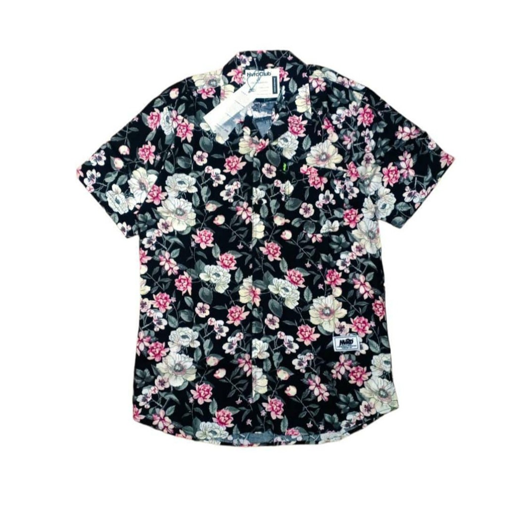 SHIRT / KEMEJA PANTAI NEVERDEAD FLORAL RED WHITE