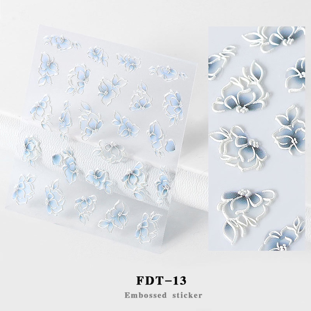 Providence 1 Sheet 5D Flower Nail Stickers Art Decals Self-Adhesive Manicure Decorations