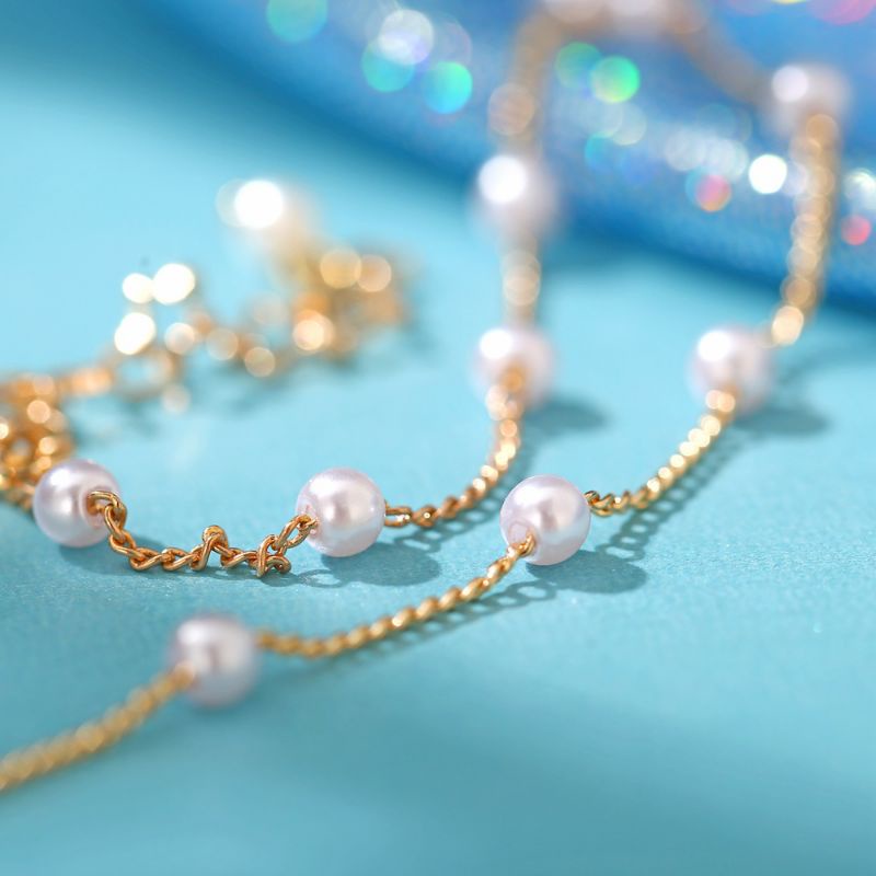 COD Kalung wanita model korea rantai mutiara import simple / kalung choker / korean necklace