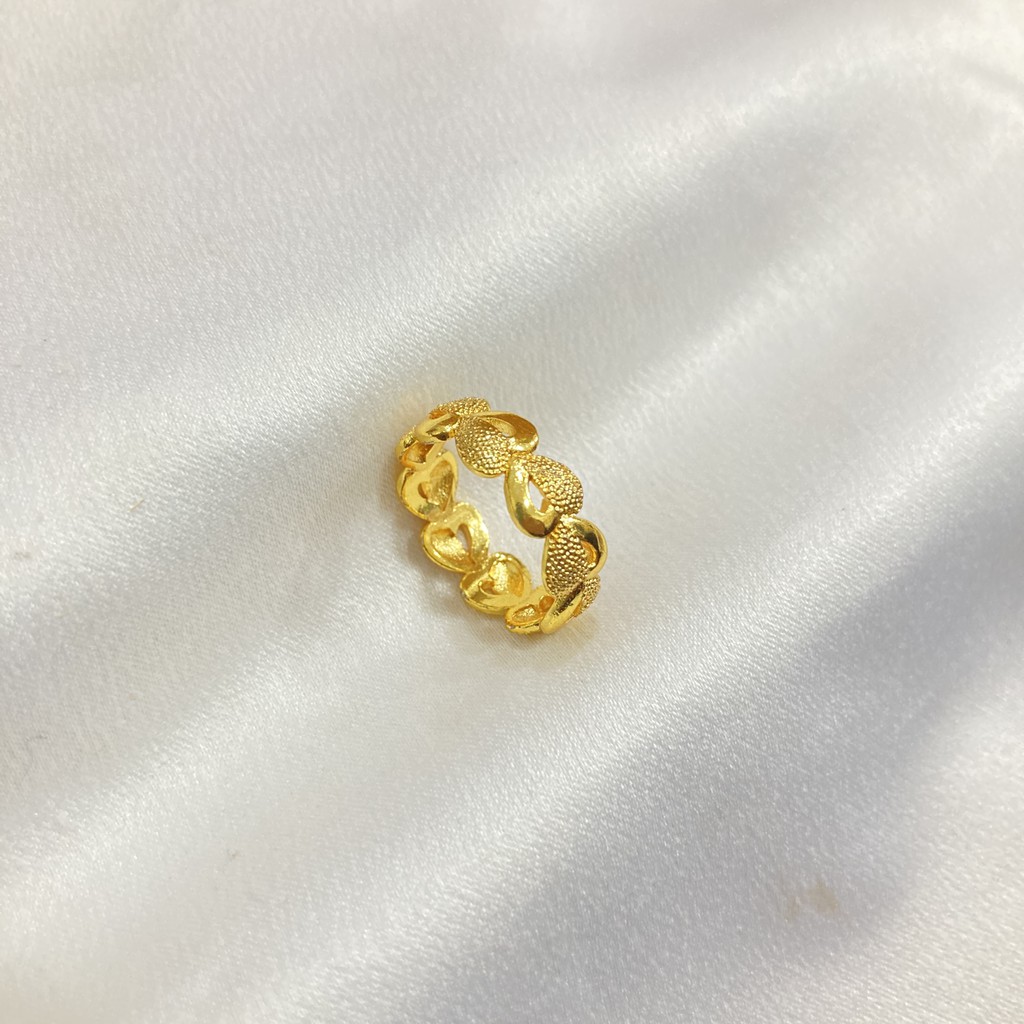 Cincin Polos Lapis Emas 24K Perhiasan Wanita