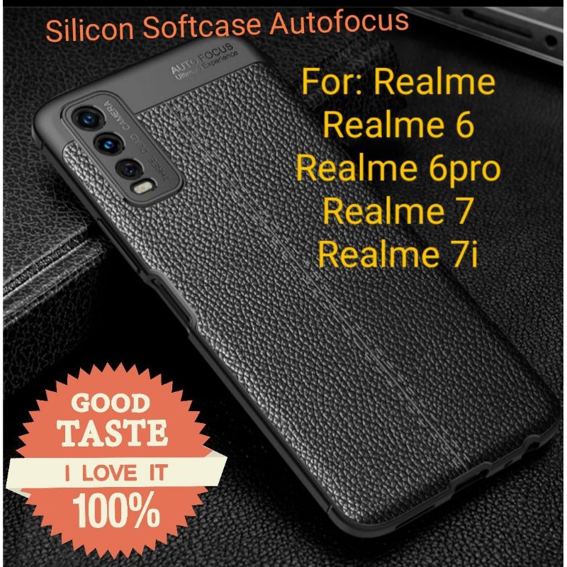 Realme 6 Pro 7 7i Silicon Autofocus Leather Softcase Casing Cover TPU Kulit jeruk jelly