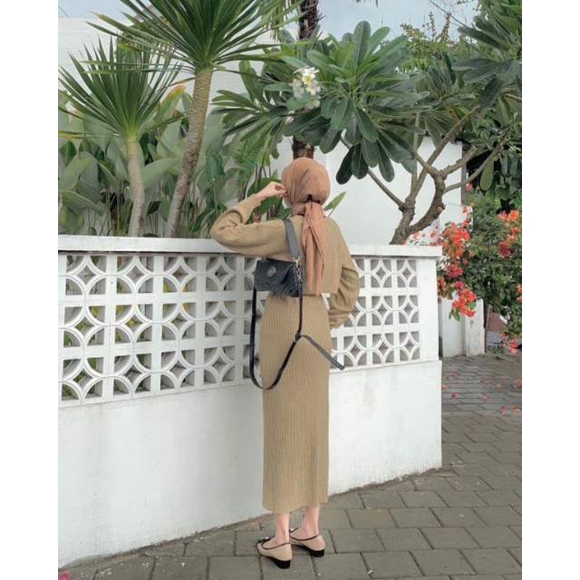 ROK SPAN RAJUT / BAWAHAN WANITA HIJAB-NON HIJAB / PANJANG SEMATA KAKI UNTUK BB 40-75 KG