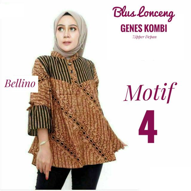 Bellino - Blouse Batik Lengan Terompet/ Baju Atasan Batik Wanita Kancing Depan/ Blus Batik kondangan-4