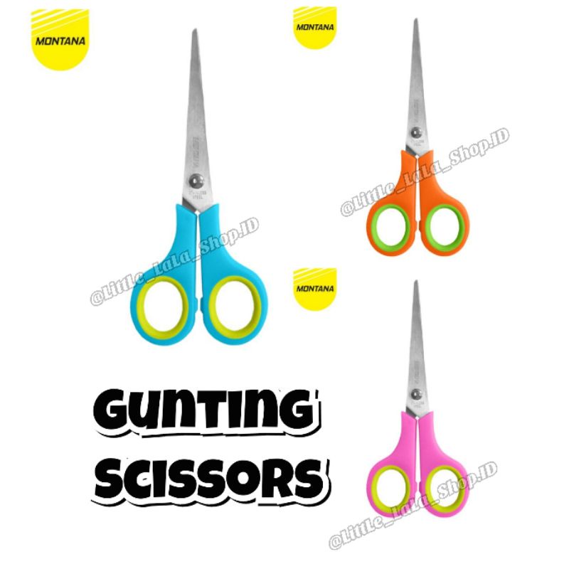 

Gunting Stainless Steel Scissors 12cm Montana STW 540 / warna warni