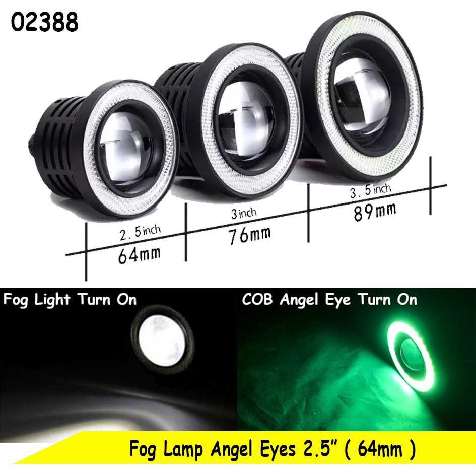 Fog Light Lamp Angel Eyes Ring Hijau - Lampu Fog Lamp - Lampu Kabut - LED Projector