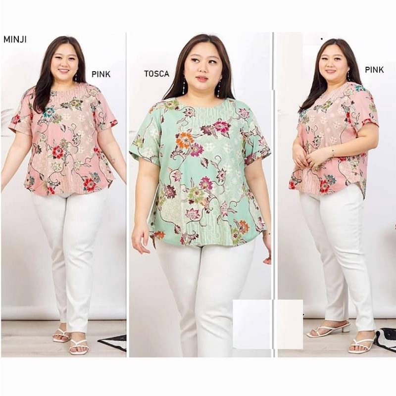 Evercloth Minji Blouse Wanita Atasan Wanita Blouse Batik Wanita