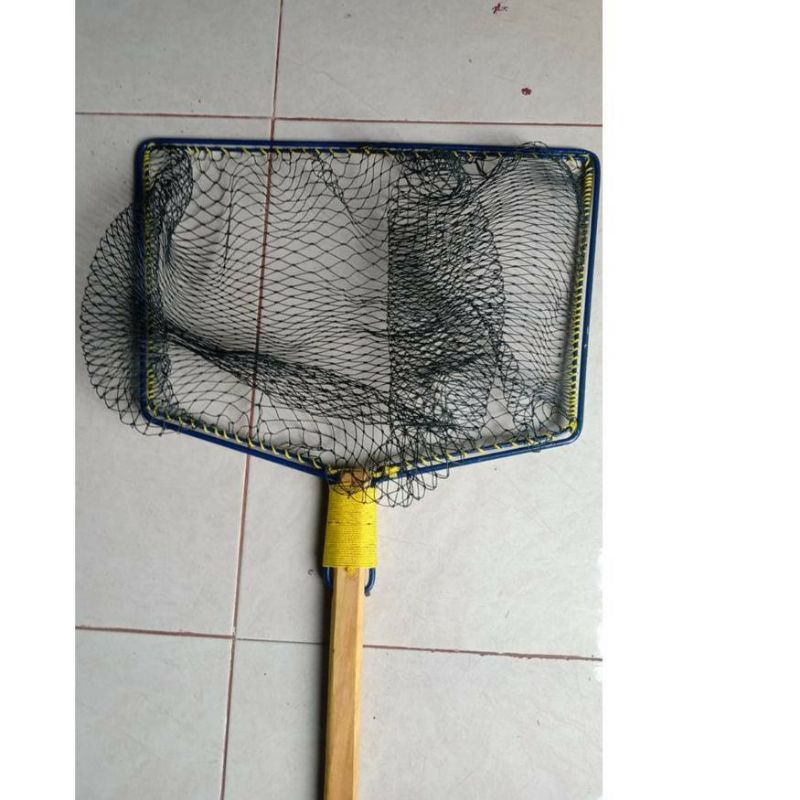 Serok Ikan besar gagang kayu lebar 45cm,serok ikan lele,nila,gurami,mujair,serok ikan indukan.serok ikan siap panen