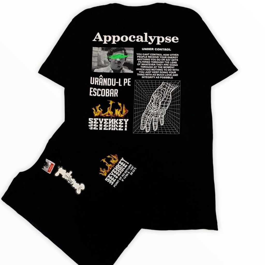 T-SHIRT BAJU PRIA DISTRO ORIGINAL NEXT-TIME PABLO ESCOBAR BLACK LENGAN PENDEK TERBARU / COD