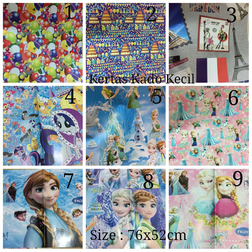 

XQSTORES Kertas Kado karakter 76x52cm