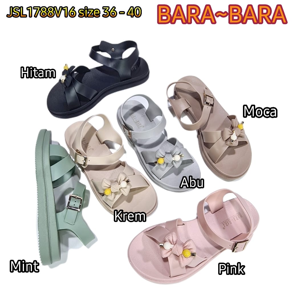 jelly sandal tali wanita barabara karet import sendal cewek bara bara JSL1788V16