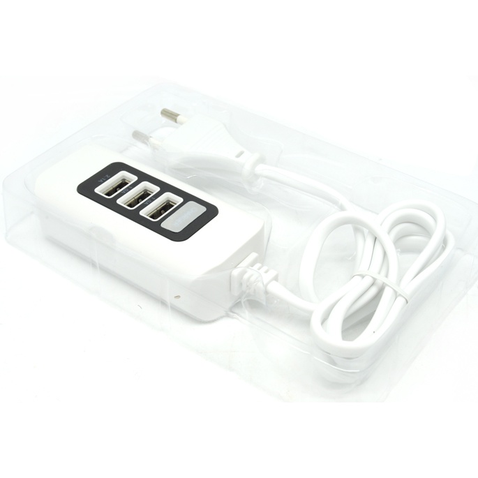 USB Charger Hub 3 Port 5V 2.1A EU plug  C1 - White Black