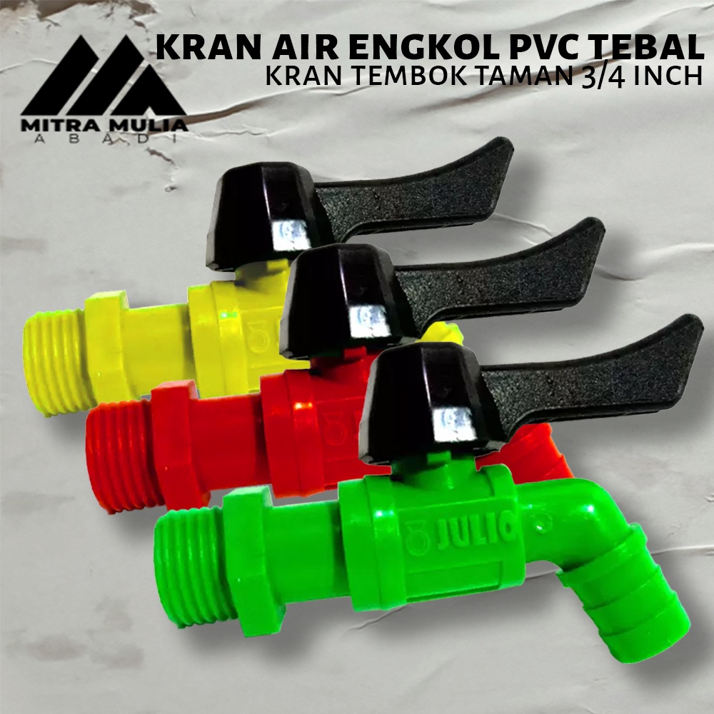 Murah Kran Air Engkol Pvc Julio 3/4 Inci l Keran Tembok l Taman