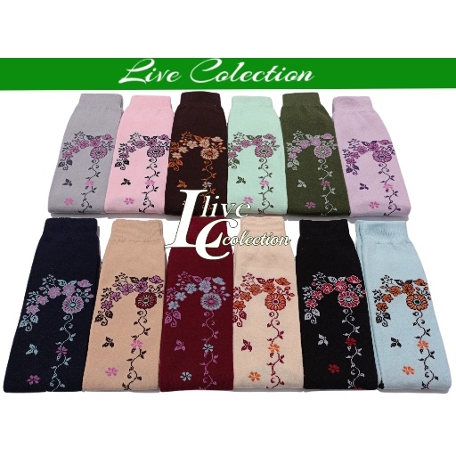 kaos kaki jempol wanita muslimah motif bunga