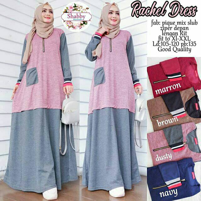 Rachel dress gamis wanita muslimah