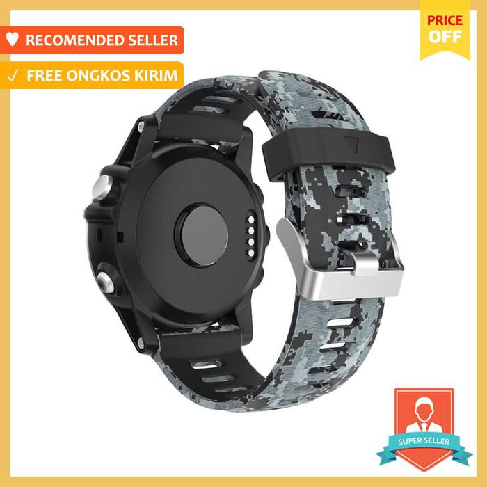 Strap Garmin Fenix 3 Hr Tali Jam Camo Dark Gray