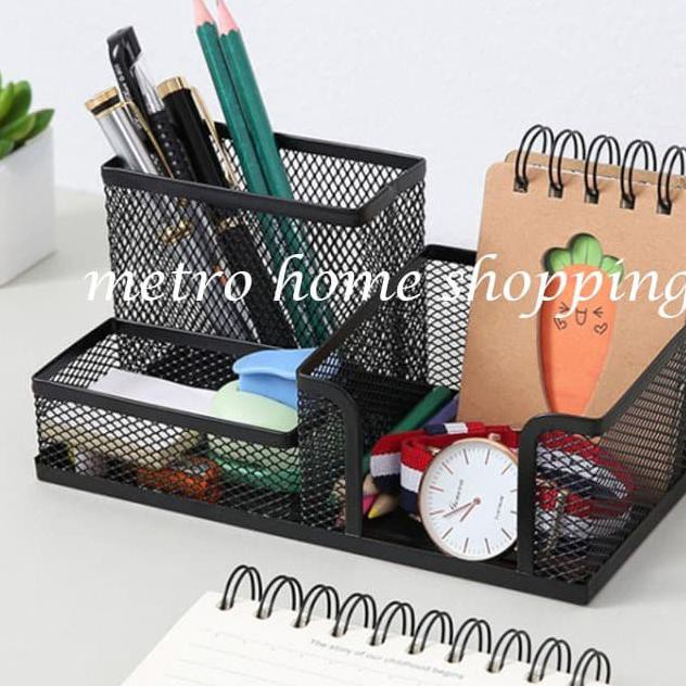

Tempat pulpen meja memo alat tulis pen holder jaring besar-MHS050