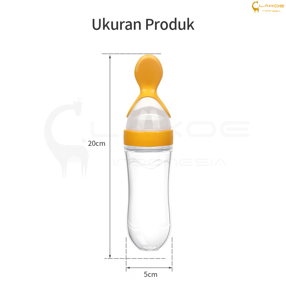 LAKOE  Sendok Makan Bayi Botol Dot SIlikon Praktis Silicone Baby Spoon Dispenser