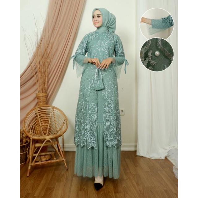 Gamis pesta // gamis tile tutu sarila // kebaya orizinal