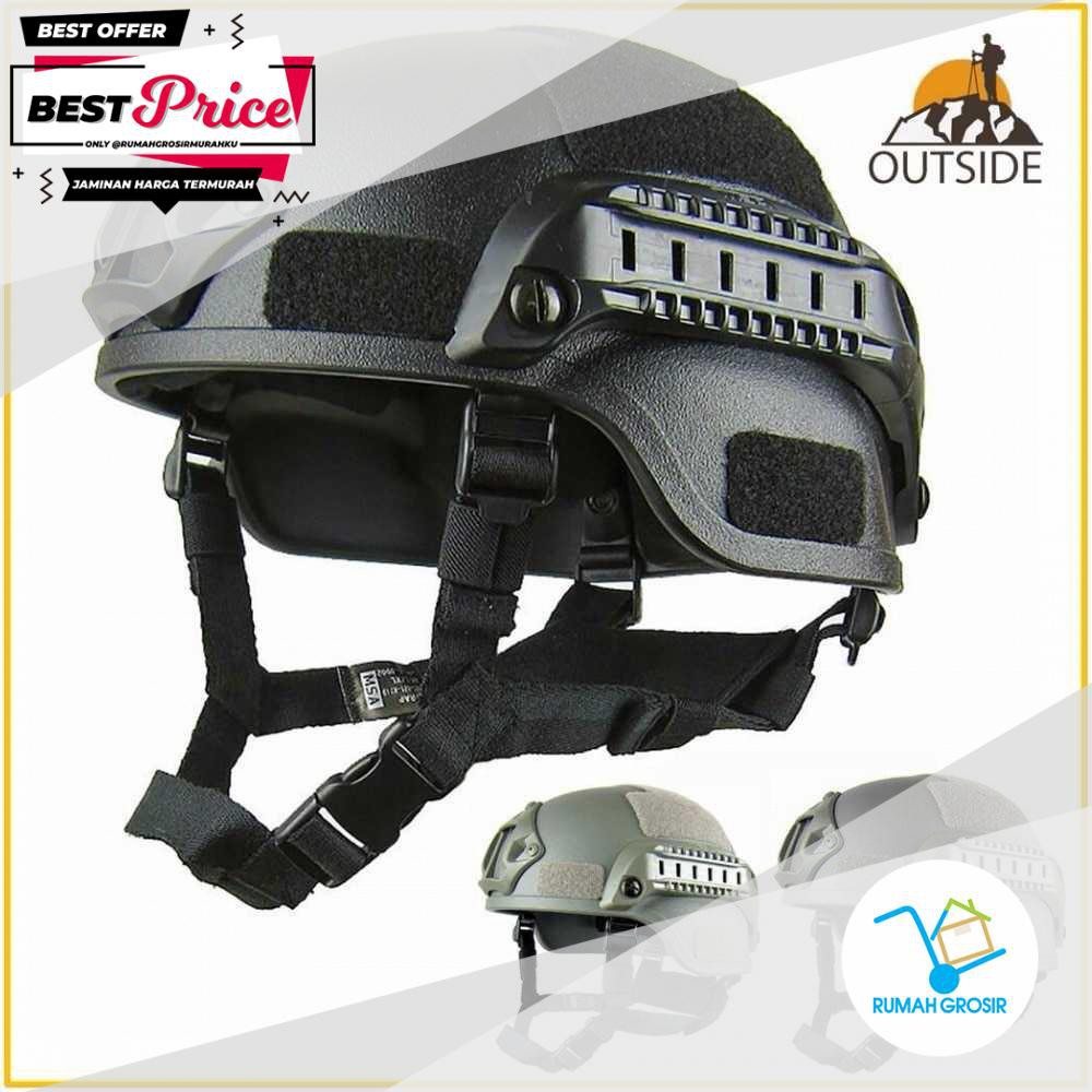 RPM MICH Helm Tactical Airsoft Gun Paintball CS SWAT - MICH2000 [Hitam]