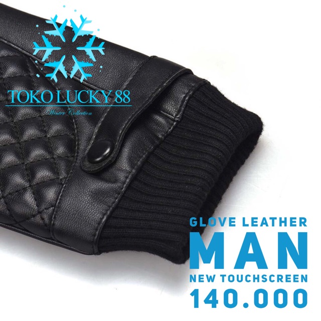 IMPORT Glove Leather Man Genuine Original Fur Thermal Sarung tangan Kulit Asli touchscreen bulu musim dingin