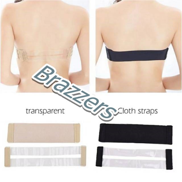 Sambungan Penyambung Tali Strap Bh Seamless Strapless Backless Push Up Bening Transparan Kain Lebar 