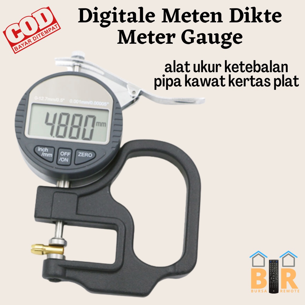 Digital Thickness Gauge alat ukur ketebalan kawat kertas plat