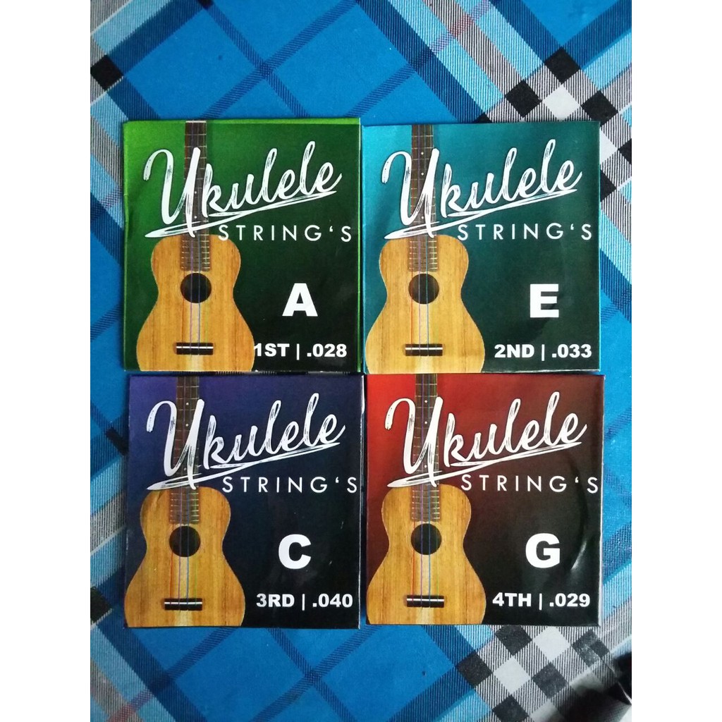 Senar Ukulele Warna-Warni Komplit 1 Set Bonus Pick Soprano Concerto Tenor Murah Jakarta